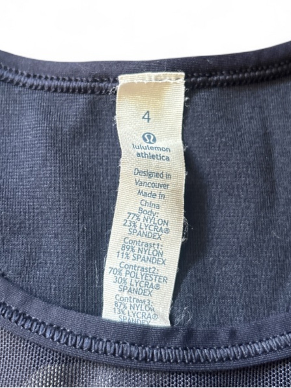 Lululemon Mesh With Me Tank Naval Blue Sea Side Silver Fox Alberta Lake Size 4 - Picture 7 of 7